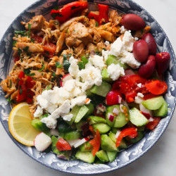 Leftover Chicken Gyros Bowls