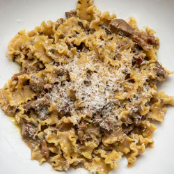 Mafalda Corta With Duck Liver And Pancetta