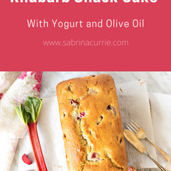 Rhubarb Snack Cake With Yogurt And Olive Oil