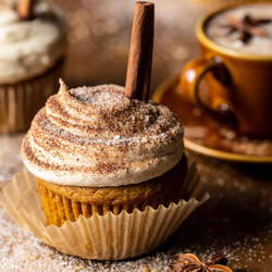 Vanilla Chai Pumpkin Latte Cupcakes With Cinnamon Brown Sugar Frosting