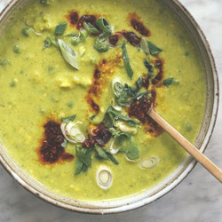 Creamy Pea And Tofu Soup