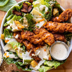 Buffalo Ranch Pretzel Chicken Caesar Salad