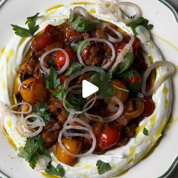 Harissa Aubergine Caponata With Garlicky Yoghurt