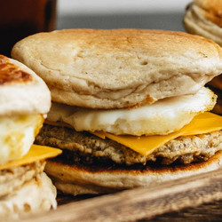 High-protein Pancake Breakfast Sandwich