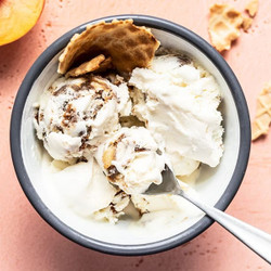 No Churn Balsamic Peach Ice Cream