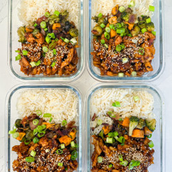 Sticky Chicken Rice Bowls Meal Prep