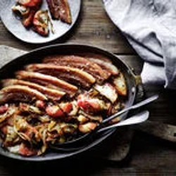Roasted Apples And Bacon With Onions And Thyme (æbleflæsk)