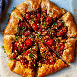 Burst Tomato Galette With Corn And Zucchini