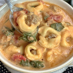 Crockpot Tortellini &amp; Sausage Soup (creamy &amp; Delish!)