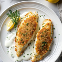 Herb-Crusted Tilapia With Creamy Dill Sauce
