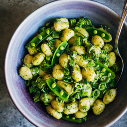 Spring Gnocchi W/ Mustardy Arugula Pesto