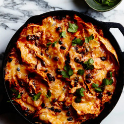 Cheesy Chicken Enchilada Skillet Bake