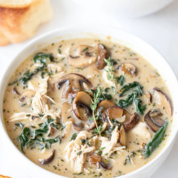 Comforting Rotisserie Chicken And Mushroom Soup