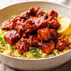 Harissa Tofu With Herby Couscous