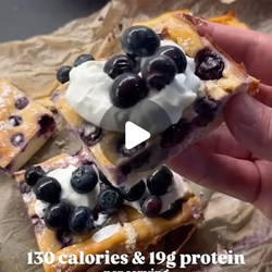 High Protein Blueberry Cheesecake Squares
