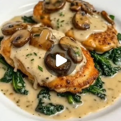 Chicken, Spinach And Mushroom Bake