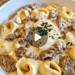 Cheesesteak Tortellini In Provolone Cream Sauce