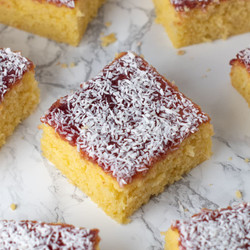 Jam And Coconut School Cake