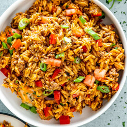 One Pot Cheesy Taco Orzo