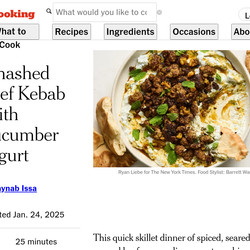Smashed Beef Kebab With Cucumber Yogurt