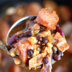 Slow Cooker Kielbasa And Barbecue Beans