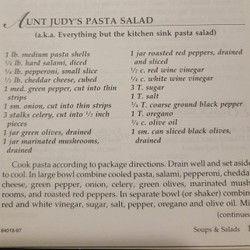 Aunt Judy's Pasta Salad