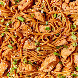 One Pan Spicy Soy Noodles With Chicken
