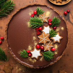 Gingerbread Amaretto Chocolate Tart