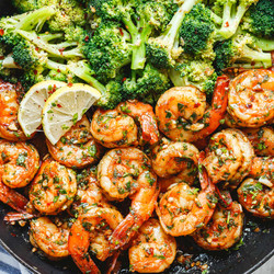 Garlic Butter Shrimp And Broccoli Skillet