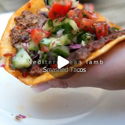 Mediterranean Lamb Smashed Tacos
