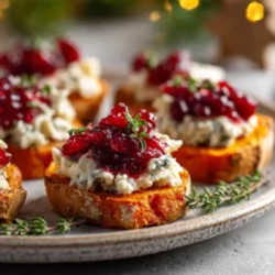 Sweet Potato Rounds With Cranberry And Cream Cheese