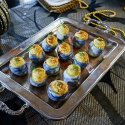 Spider Web Deviled Eggs