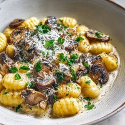 Mushroom Gnocchi With Creamy Parmesan Sauce