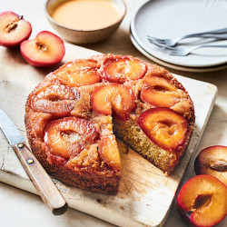 Late-summer Plum Cake With Crème Anglaise
