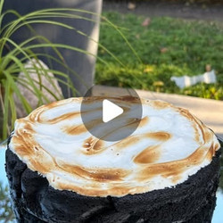 Black Sesame Cake With Marshmallow Fluff Frosting