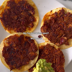 Bean-chorizo, Scramble + Cheese Breakfast Tacos