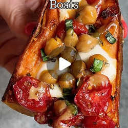 Caprese Sweet Potato Boats