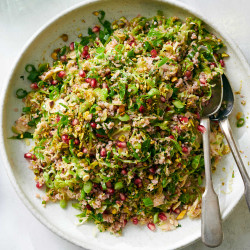 Brussels Sprout Salad With Pomegranate And Pistachios