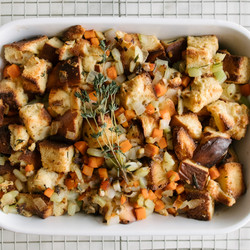 Mushroom, Rosemary &amp; Thyme Challah Stuffing · I Am A Food Blog