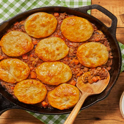 Country Beef &amp; Mushroom Pot Pie Topped With Biscuits