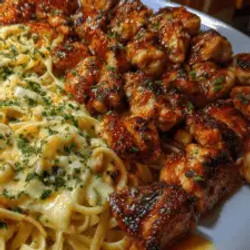 Garlic Cajun Chicken With Cheesy Mozzarella Linguine