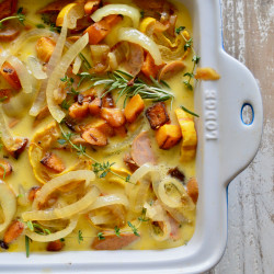 Caramelized Onion, Squash &amp; Chicken Apple Sausage Frittata - Dana Monsees Nutrition