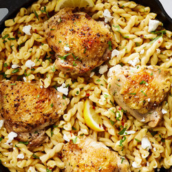 Lemon Butter Feta Chicken Pasta