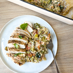 Baked Feta, Chicken, &amp; Quinoa With Veggies