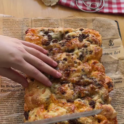 Cheeseburger Focaccia , No Overnight Wait!