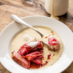 Spiced Rhubarb With Homemade Custard