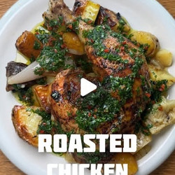 Roasted Spatchcock Chicken With Anchovy Marinade And Salsa Verde
