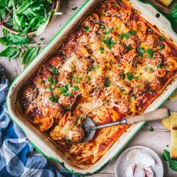 Dump-and-bake Tortellini And Meatballs