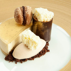 Hazelnut Bavarois With Banana And Yoghurt Sorbet