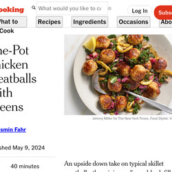 One-pot Chicken Meatballs With Greens